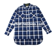 new high street fog extened fancy mens dress shirts hawaiian shirt justin bieber men clothes 2016 tartan clothing blue plaid