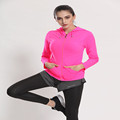 Women Sport Jackets Zipper Hooded Running Coat Quick dry Long sleeved Sweatshirt Fitness Yoga Outerwear Top