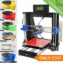 6 Materails Supported High Precision Reprap Prusa i3 LCD Acquired DIY 3d Printer Kit with a Roll Filament for Free