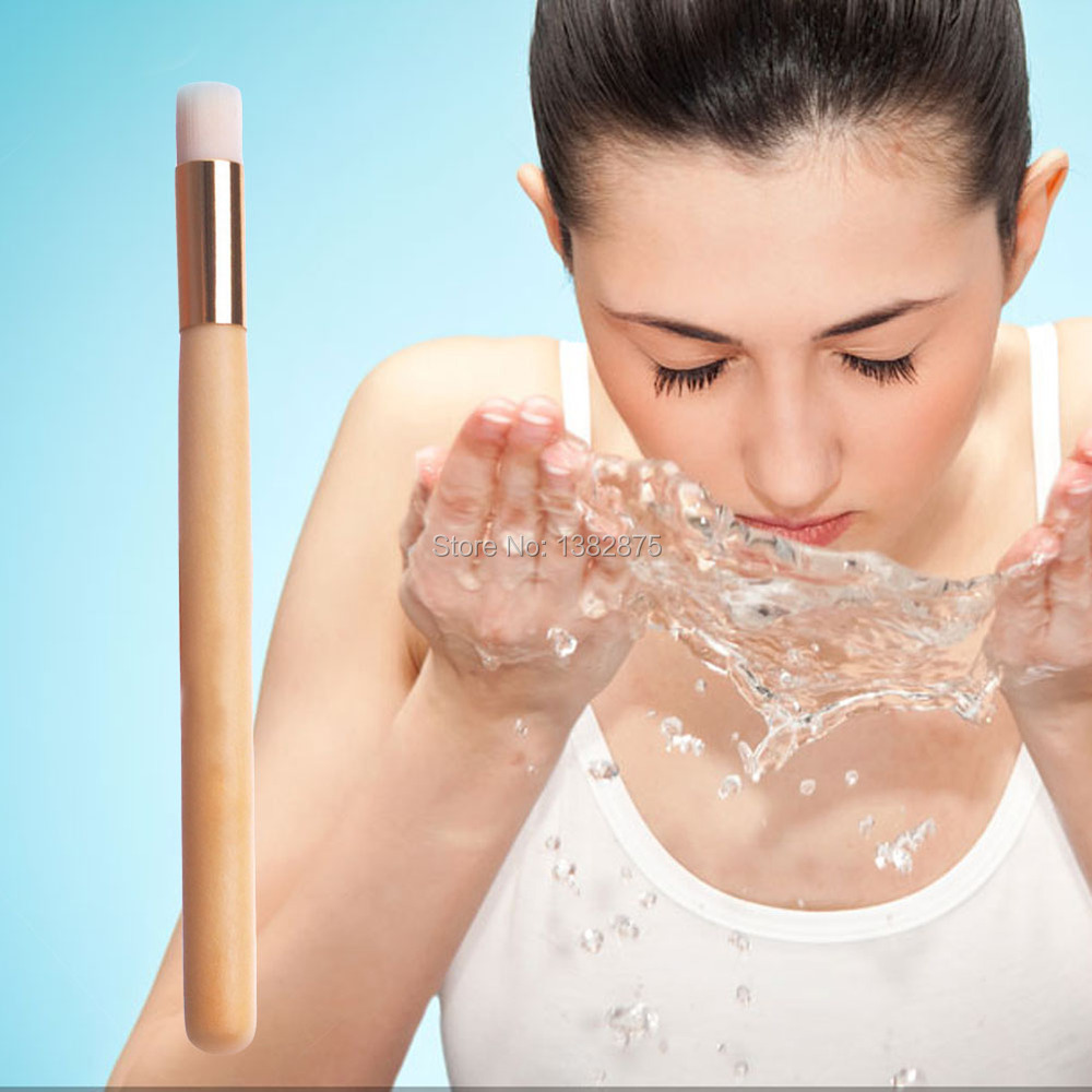 Long Handle Professional Raw Wood Cosmetic Makeup Nose Clean Brush