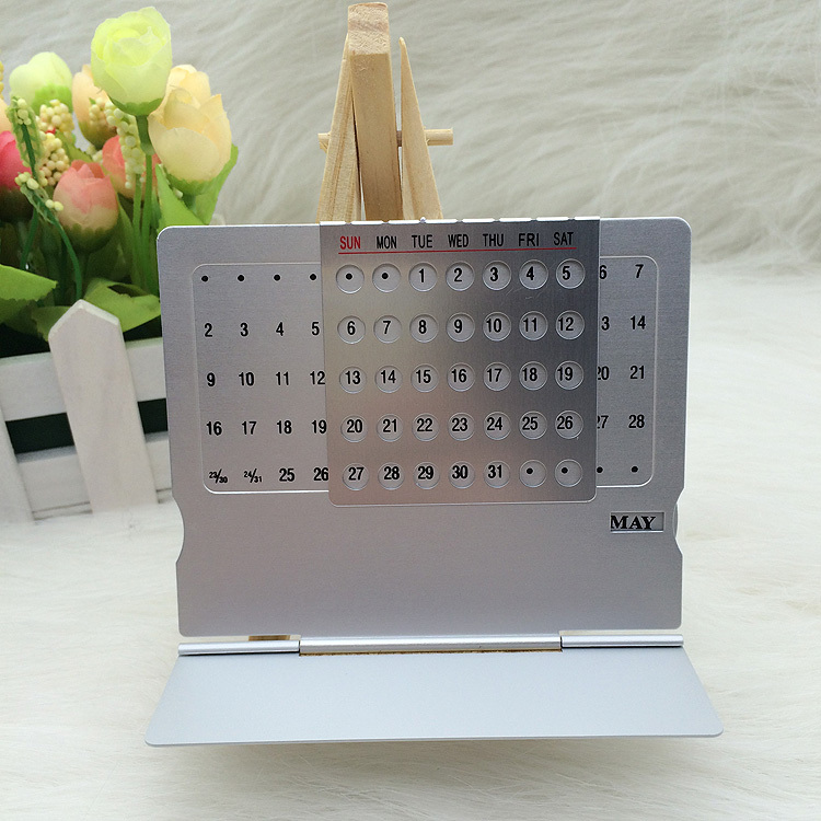 2015 Mini Aluminium Alloy Stand Table Calendar Office Desktop Planner