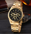 New Fashion Brand Watch Men Dress Watches Golden Gold Full Steel Analog Quartz Men Crystal Fashion