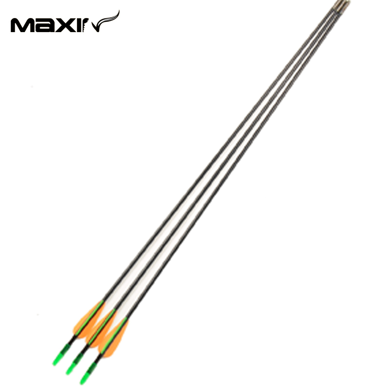 2015 Maxin 30inch Length Arrow 6mm Shaft Fiberglass Plastic Fletching Archery Hunting Arrows For Compound Bow