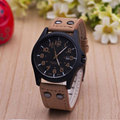 New Fashion Brand Sport Running Military Leather Quartz Watch Wristwatches Gift for Men Male Boy Black
