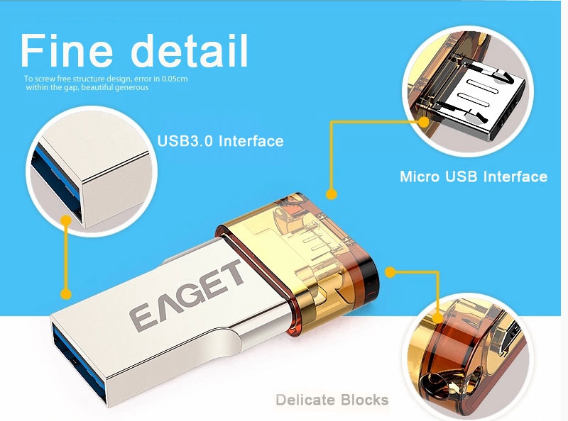 EAGET V80 Official 16G 32G 64G Smartphone USB 3.0 Flash Drive Pen Drive Micro USB otg usb stick Portable Memory Double Plug EAGET V80 Official 16G 32G 64G Smartphone USB 3.0 Flash Drive Pen Drive Micro USB otg usb stick Portable Memory Double Plug