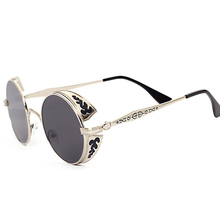Retro Steampunk Sunglasses For Women Men, Vintage Round Metal Punk Mirror Sun Glasses oculos de sol feminino masculino 881