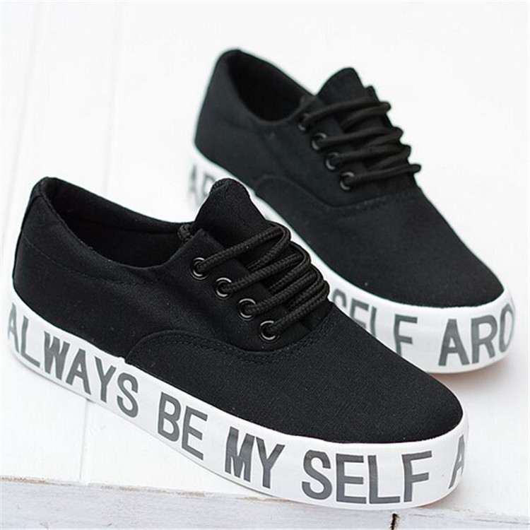 New Arrival Fashion Thick Sole Letter Print Women Sneakers Platform Elevator Shoes Casual Lace Up Low