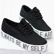 New Arrival Fashion Thick Sole Letter Print Women Sneakers Platform Elevator Shoes Casual Lace Up Low