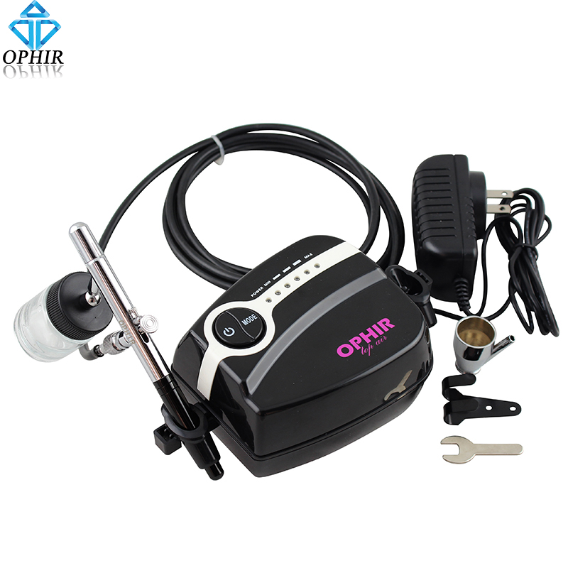 OPHIR 0.35mm Down-Pot Dual Action Airbrush Compressor Kit for Temporary Tattoo Hobby Adjustable_AC094B+AC072