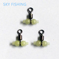 30pcs lot Luminous Fishing Swivels Rolling Swivels Sea Fishing Accessories Tackle Connector Rolling Swivels 3 way