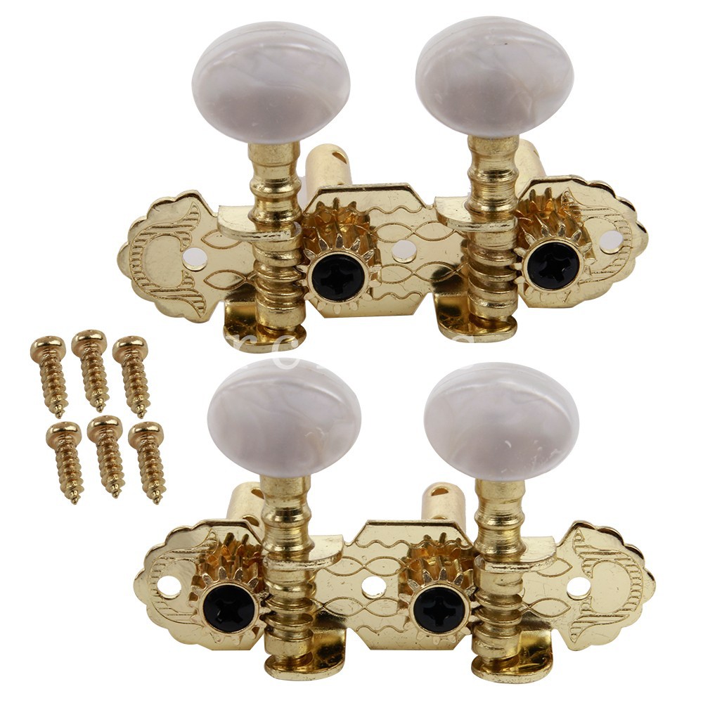 Gold 2R2L Tuning Pegs Machine Heads Tuner for Ukulele Classical Guitar