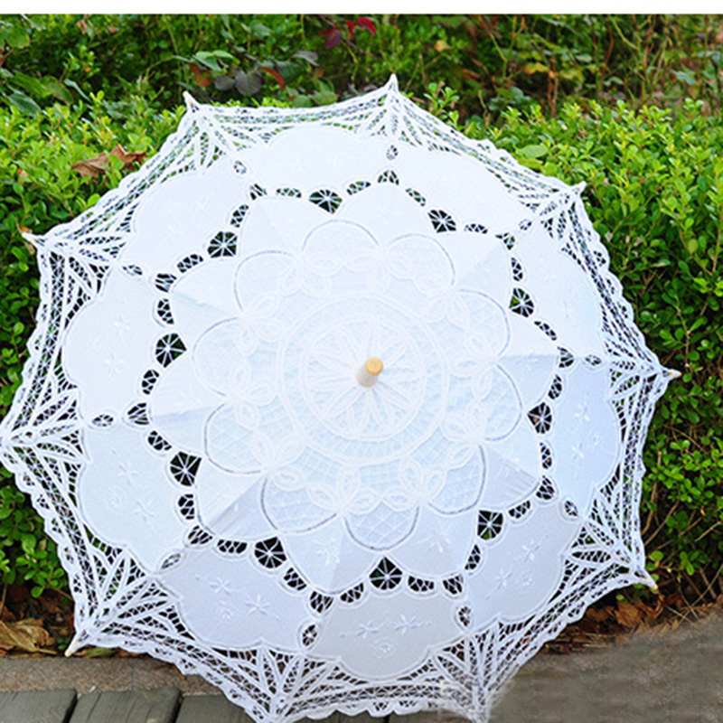 Free Shipping Lace Manual Opening Wedding Umbrella Bridal Parasol Umbrella Accessories For Wedding Bridal Shower Umbrella u01