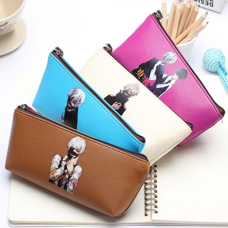 Promotional Gift 2015 Tokyo Ghoul Kawaii Cute Cheap Pencil Case Anime Kids Stationery Pencil Bags For Boys Girls School Supplies