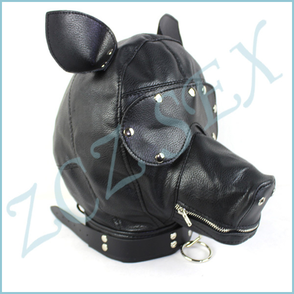 2015 Fashion Leather Dog Hood Adult Face Mask Sexy Headgear Sex Mask For Women And Men Slave Roleplaying Game Sex Toys