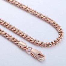 4MM Curb MENS Boys Chain Necklace 18K Gold Filled Necklace 18KGF High Quality 18 36INCH Jewelry