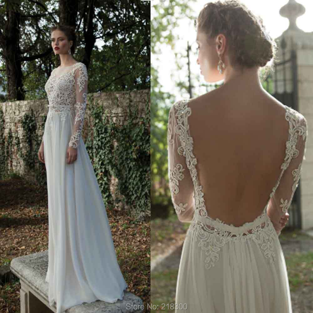 long lace beach wedding dress