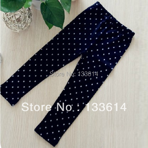 Black Kid Gilrs Polka Dot Soft Tights School Stretch Pant Trousers 2 8Y Free Drop Shipping