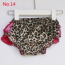 2016 New Newborn Girl Satin Ruffle PP Pants Baby Kid Leopard Bowknot Bloomers Skirt