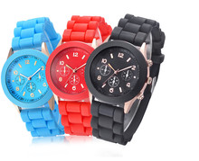 2015 Hot Sell Brand New Geneva Watches Silicone Band Watch Fashion Casual Quartz Wristwatches Unisex Watches Relogio Relojes