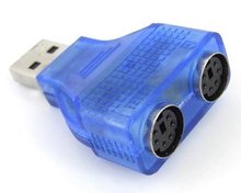 USB to PS/2 Adapter PC Keyboard Mouse Converter Adapter For Desk PC Computer or Laptop Blue