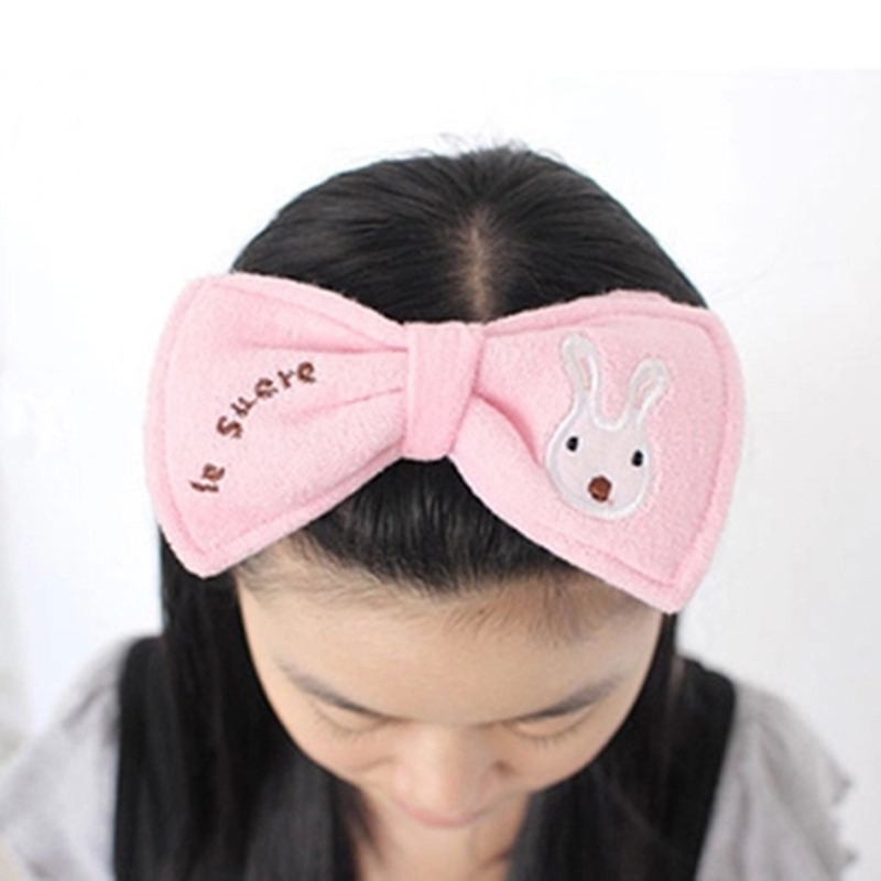 New Fresh Multifunctional Gold Thread Embroidery Butterfly Bow Flannelette Headband for Bath Exercise Headwear Hair Accessories