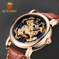 Automatical Mechanical Watches Men Luxury Brand Wrist Watch Male Clock Leather Wristwatch Men Skeleton Casual Business