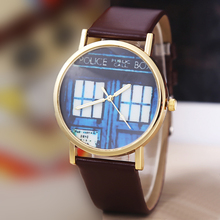 2015 HOT venta de la nueva vendimia de la puerta patrón de cuero artificial para mujer cuarzo analógico reloj de pulsera relojes de pulsera envío gratis