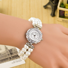 Summer New Fashion Quality Brand Multicolor pearl stretch Bracelet Watches Beautiful fashion Watch Students Wristwatches SB031P