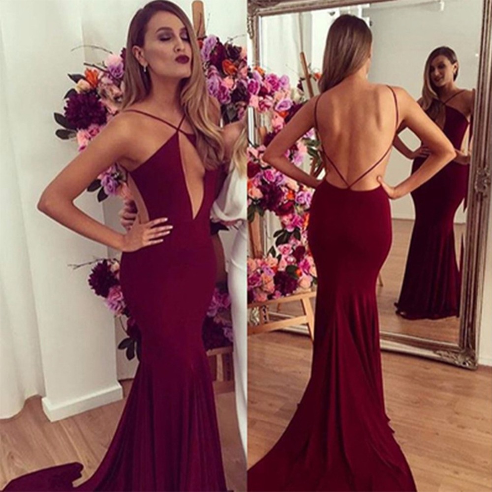 Wedding Amazing Prom Dresses compare prices on amazing prom dresses 2016 online shoppingbuy sexy burgundy mermaid backless spaghetti straps satin dress cheap red prom