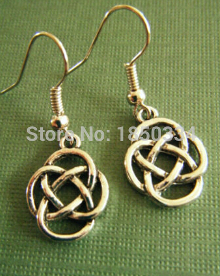 50Pair Fashion Antiques Silver Braided knot Shears Charms Pendants 925 Sterling Dangle Earrings For Women Jewelry