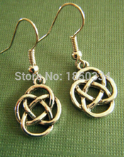 50Pair Fashion Antiques Silver Braided knot Shears Charms Pendants 925 Sterling Dangle Earrings For Women Jewelry