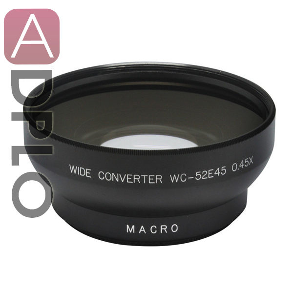52mm 0.45X Wide Angle Lens with Macro Suit For Canon Nikon Pentax Sony (Black)