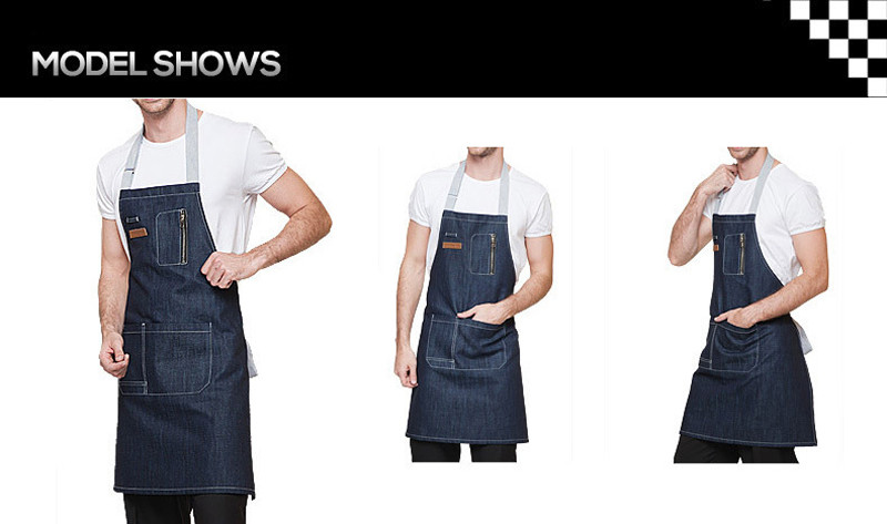 High Quality Coon Denim Apron Restaurant Waiter Chef Kitchen Aprons For Men Women Short Apron With Pockets Free Shipping15