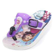 new 2015 Summer Girl cartoon anna elsa beach slipper baby Height Increasing sandal kids shoes Beach