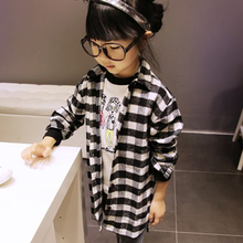 Toddler Kids Shirts Long Sleeve Tee Shirts Girl Plaids Checks Shirt Girls Clothes 2-7Y