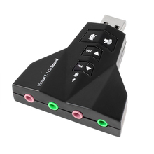 10 pcs/lot 3.5mm Plug USB 2.0 to 3D Virtual Audio Sound Card Adapter 7.1 CH