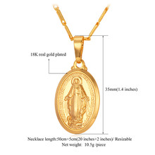 Virgin Mary Necklace New Trendy Platinum 18K Real Gold Plated Women Men Jewelry Wholesale Colar Cross