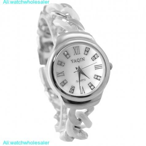 FW861C Round PNP Shiny Silver Watchcase White Dial Ladies Women Bracelet Watch