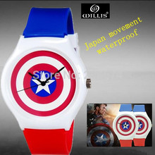 Captain America design watch Anime Jelly Wristwatches Woman digital quartz Watch Children watch Student watch relogios