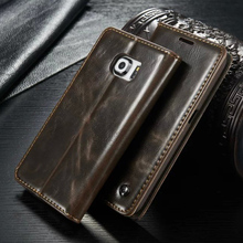 Luxury Phone Cases For Samsung Galaxy S7 S7 Edge Original Brand Genuine Leather Magnet Auto Flip