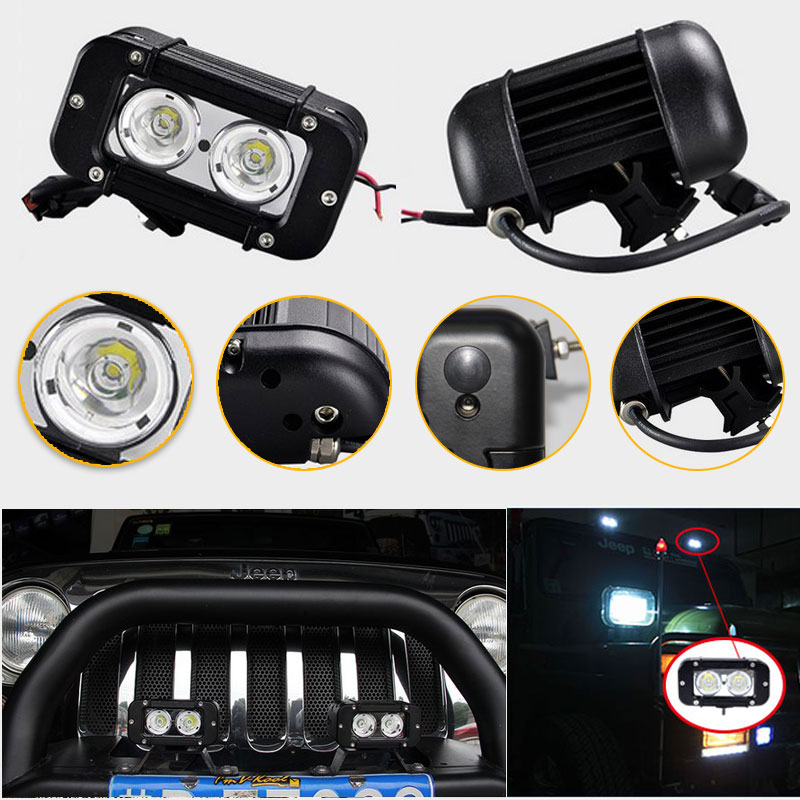 2PCS 20W High Power CREE Bead LED Offroad Work Light  bar  Off Road Bar  Flood/Spot  Driving Light for Car Truck Jeep Boat
