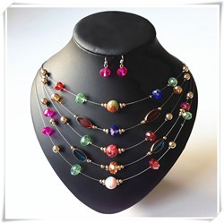 6-Colors-New-Fashion-bohemian-style-Jewelry-Sets-Multi-layer-Multicolor-Ceramic-Crystal-Beads-Necklace-Earrings