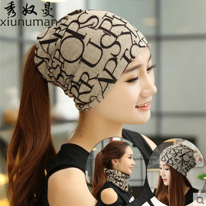 New arrival 2 Use Cap Knitted Scarf Winter Hats for Women Letter Beanies Women Hip hot