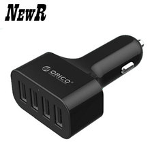 ORICO UCH-4U 4 Ports USB Mini Car Charger 5V2.4A*4 9.6A48W Output for iPhone/iPad  – Black/White