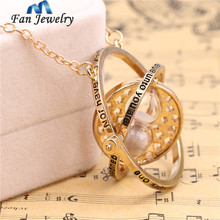 Hermione Time Turner Pendant Spin Hourglass Pendant Necklace Fan Gift Movies Jewelry XL012