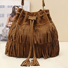 Wholesale Womens Hot Popular Faux Suede Fringe Tassel Shoulder Bag Handbags Messenger Bag