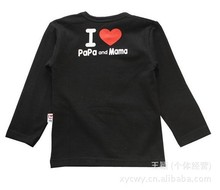 Retail I Love Papa Mama Spring autumn Baby Kids 100 Cotton Shirts T shirt Boys Girls