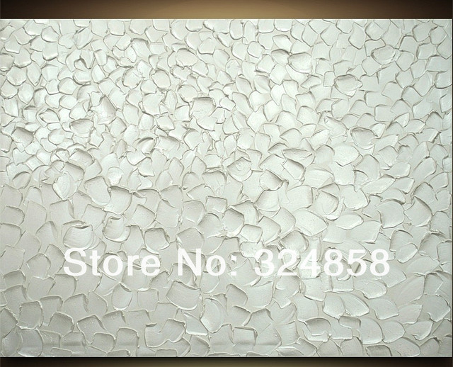 Handmade wall painting white rectangle oil painting on canvas ...