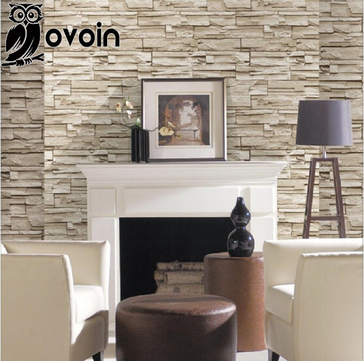 Room Decor Waterproof PVC 3D Stone Brick Wallpaper Roll Vinyl Imitation Stone Wall Paper For Living Room,Bathroom Wallcovering