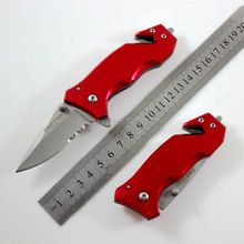 Outdoor folding mini sharp weapons wilderness pocket high hardness survival jungle camping hunting tool portable red knife hook